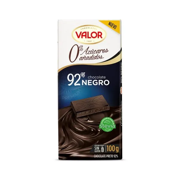 شکلات تلخ بدون شکر 92 درصد والور valor