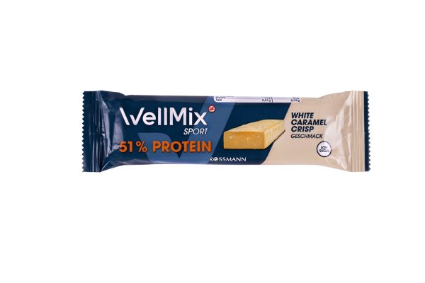 پروتئین بار 51% کارامل سفید ترد Wellmix